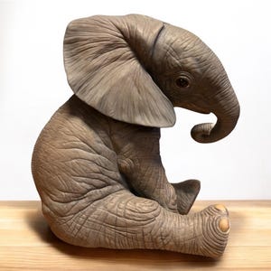 Vintage 1991 Lenox Porcelain African Elephant Calf Figurine~Smithsonian