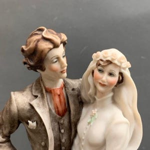 Giuseppe Armani Bride & Groom Wedding Statue Figurine Florence 1984 Vintage  12&quot; Tall Free Shipping