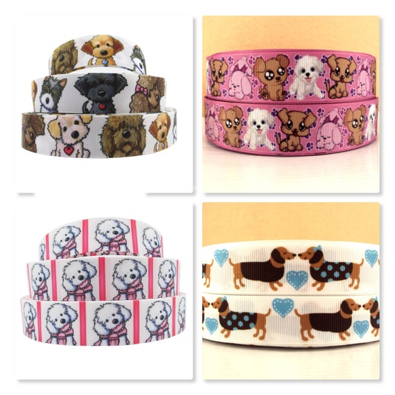 1 Yard 1 Inch Pug Cotton Ribbon