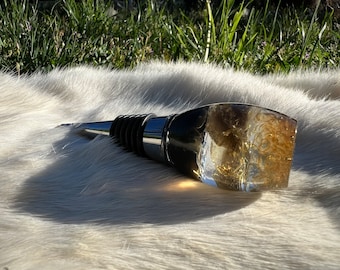 Citrine, Smokey N Obsidian Bottlestopper