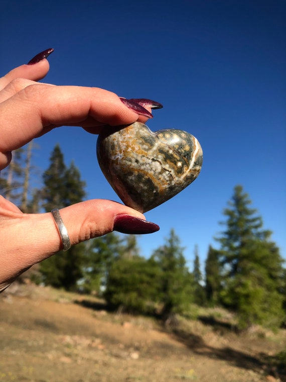 オーシャンジャスパージオードハート - Etsy 日本