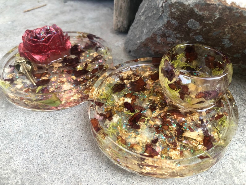 Golden Rose Skull Mini Tray Set