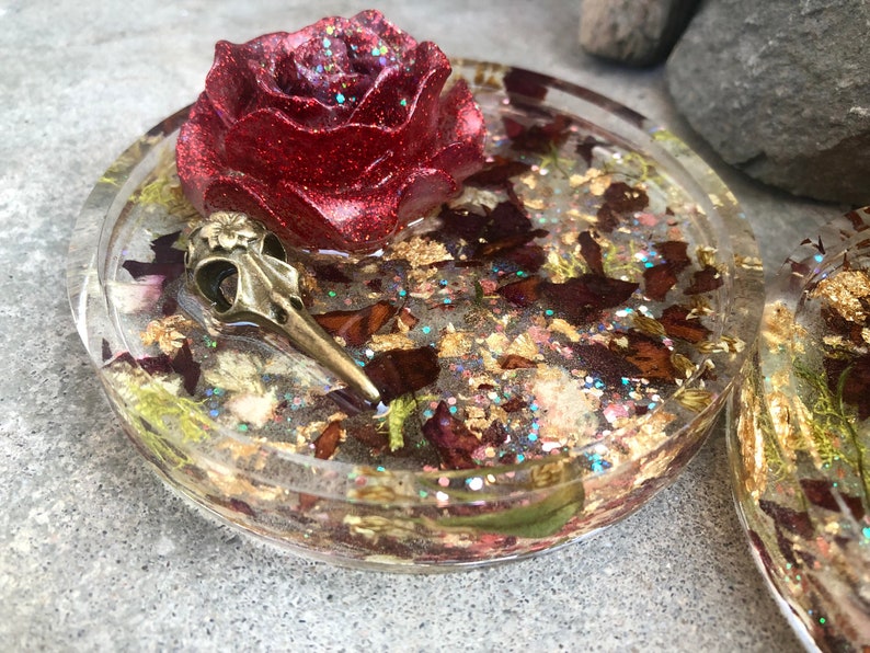 Golden Rose Skull Mini Tray Set