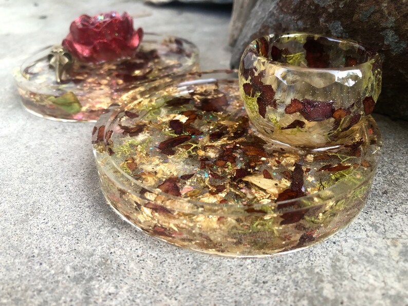 Golden Rose Skull Mini Tray Set