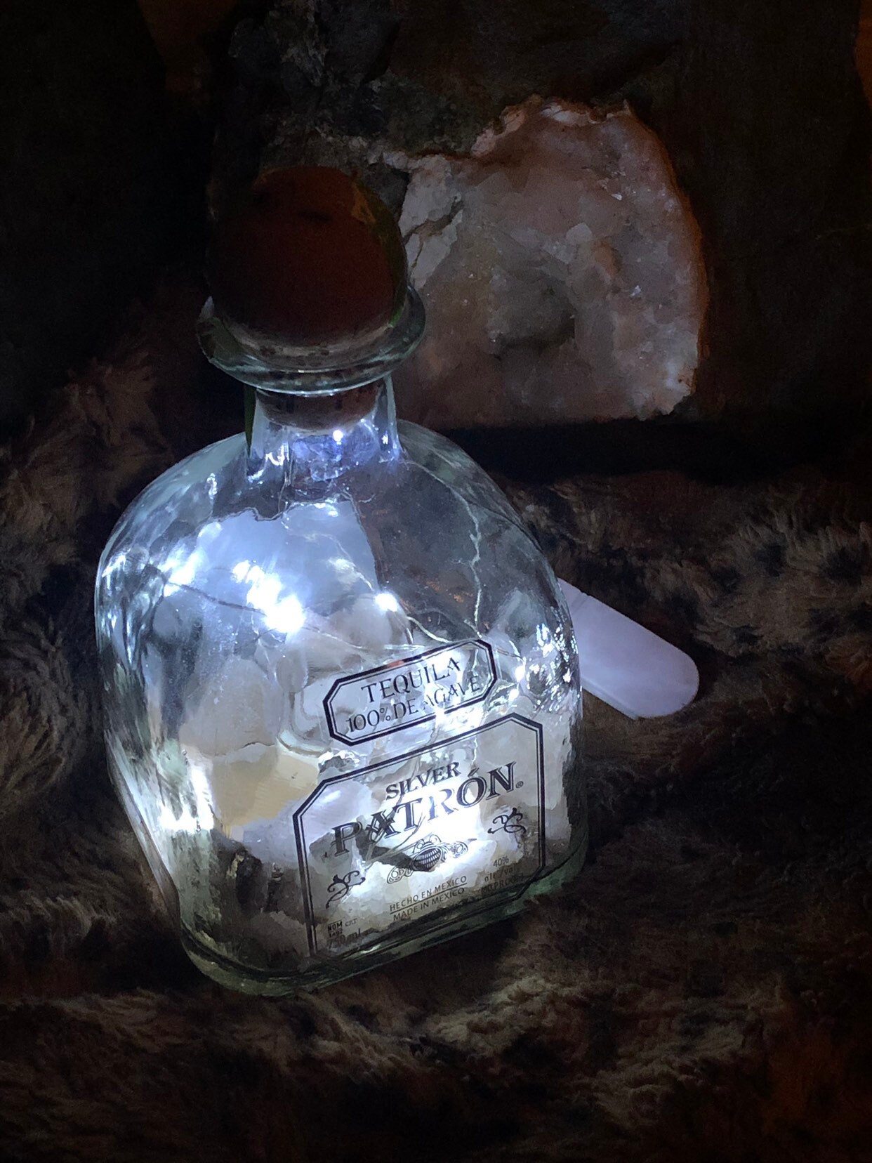 Handmade Upcycled Tequila Bottle Droplight