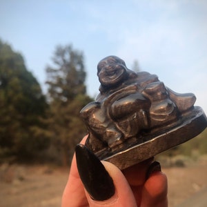 Silber Sheen Obsidian Buddha