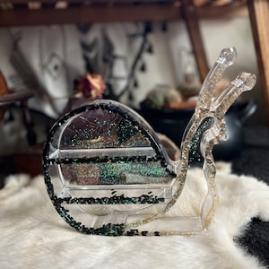 Citrine N Obsidian Snail Shelf
