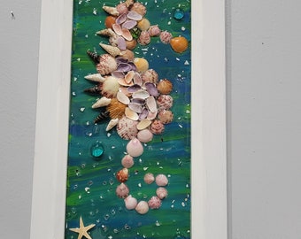 Seahorse Shell Glass & Resin Art #2 Smaller