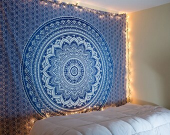 blue ombre decoration gypsy bohemian tapestry wall tapestry indian mandala tapestries hippie tapestry wall hangings cotton bedspread bedding - Bedroom Tapestry blue ombre decoration gypsy bohemian tapestry wall tapestry indian mandala tapestries hippie tapestry wall hangings cotton bedspread bedding - Bedroom Tapestry