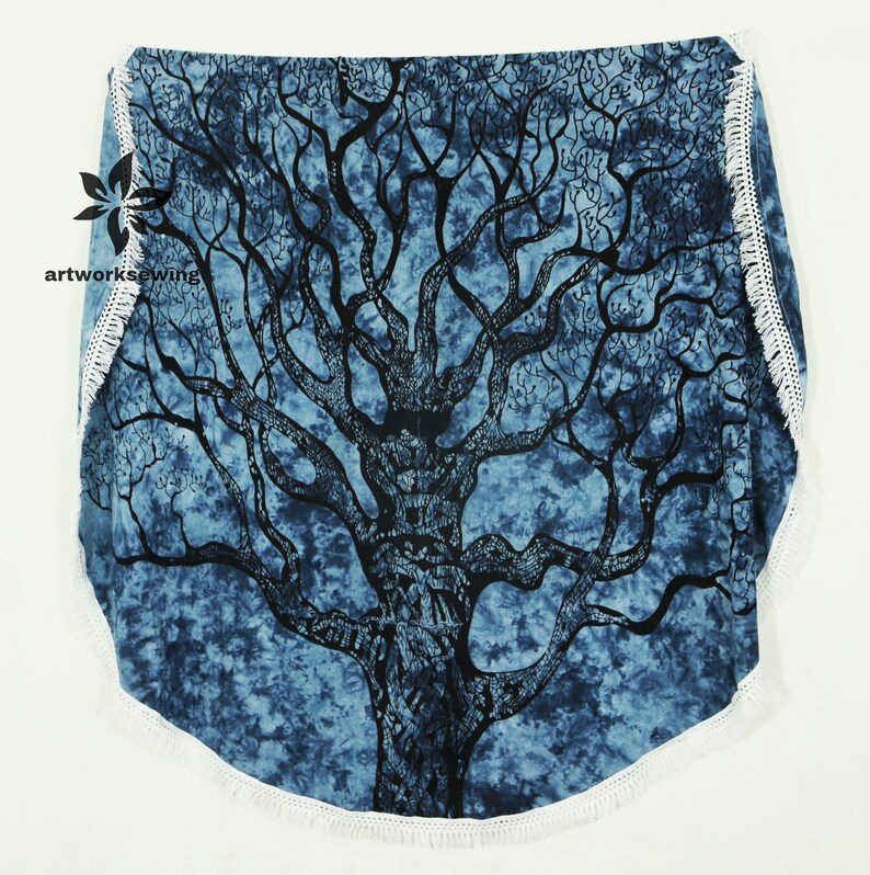 Cotton Tree Tie Dye Table Cloth Blanket Round Roundie Beach Blanket Beach Hippie Mandala Bohemian Tapestry Boho Picnic Yoga Mat Beach