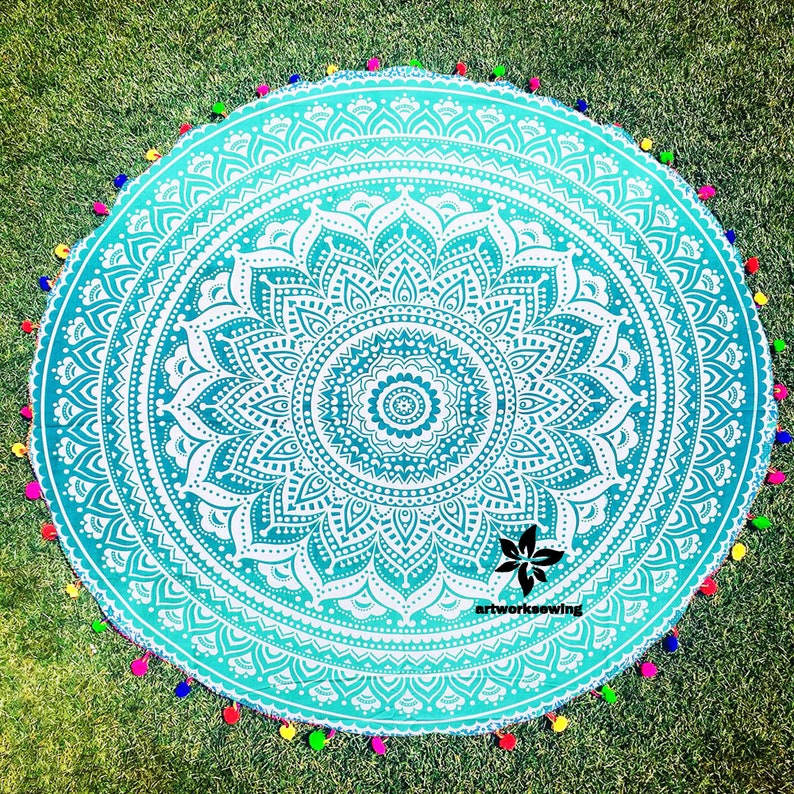 Home & Living Blankets & Throws 56 Blue Ombre Ethnic Throw ...