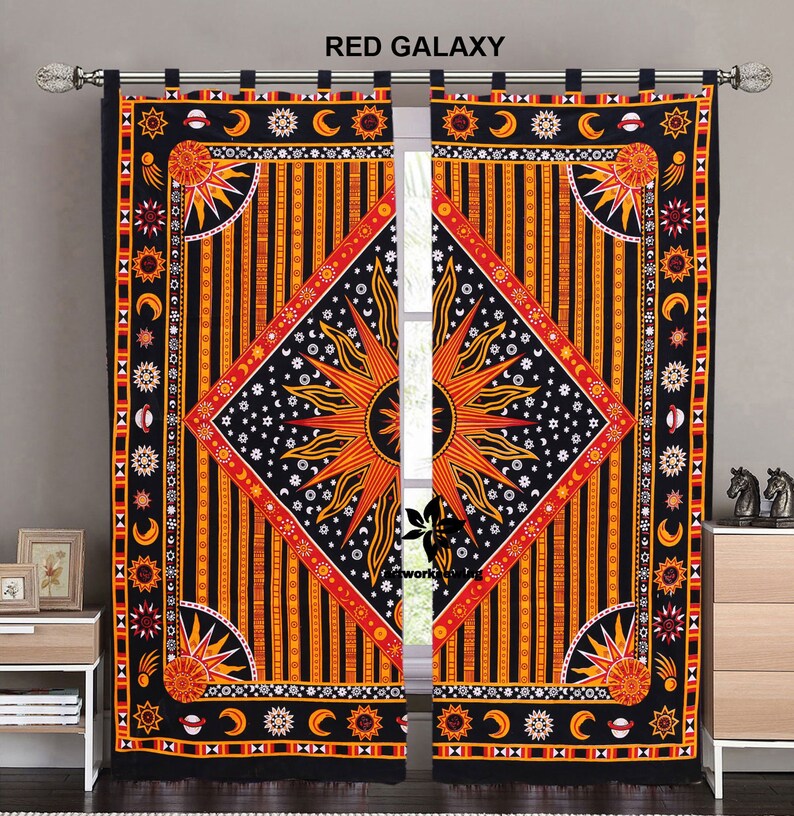Twin Queen Size Indian Mandala Curtains Door Drapes Window 2 Etsy