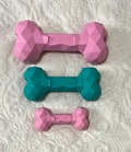 Trending Pink Teal Dog Chew Toy Bones | Durable Dog Chew Rubber Bone |Adorable Dog Toy | Aggressive Chewer | Spoiled Pup Chew Toy Bone
