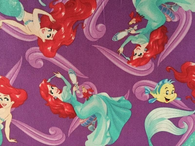 Little Mermaid Cotton Fabric by the Yard Etsy