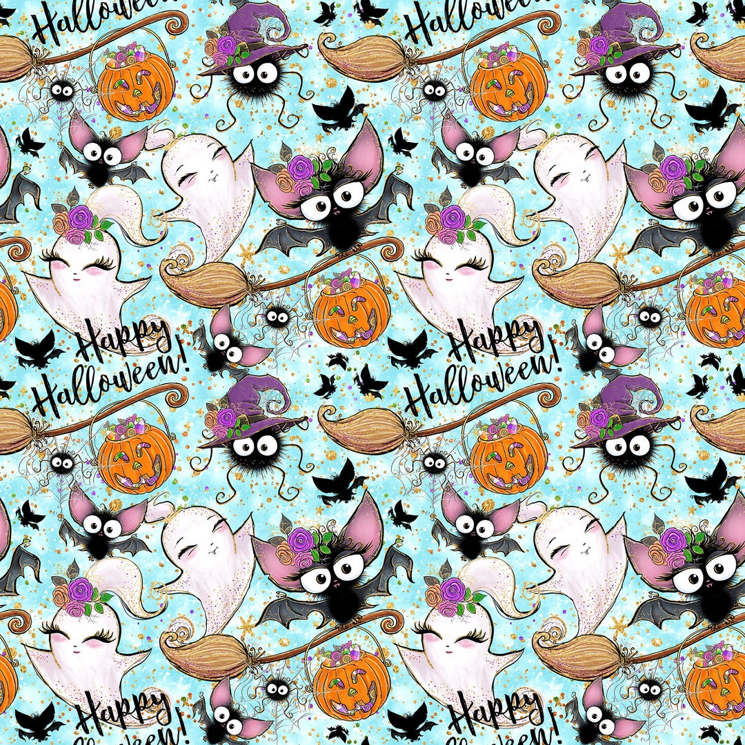 Halloween Fabric Cat Fabric Knit Fabric Cotton Fabric - Etsy