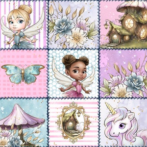 Fairies-Unicorn fabric, butterfly fabric, floral fabric, baby dragons, fairy prints, cotton fabric, knit, fairies, mushroom fabric, Unicorns