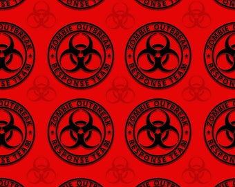 Zombie fabric, Zombies, knit fabric, cotton fabric, zombies response, walking dead, movie fabric, zombie apocalypse, cotton by the yard,