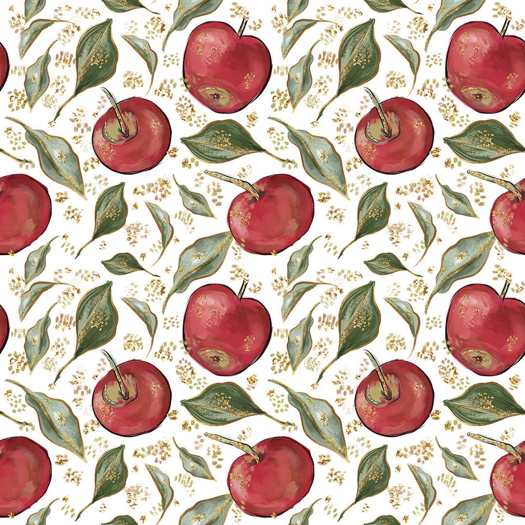 Autumn Fabric Apple Fabric Seasonal Fabric Cotton Fabric Knit Fabric