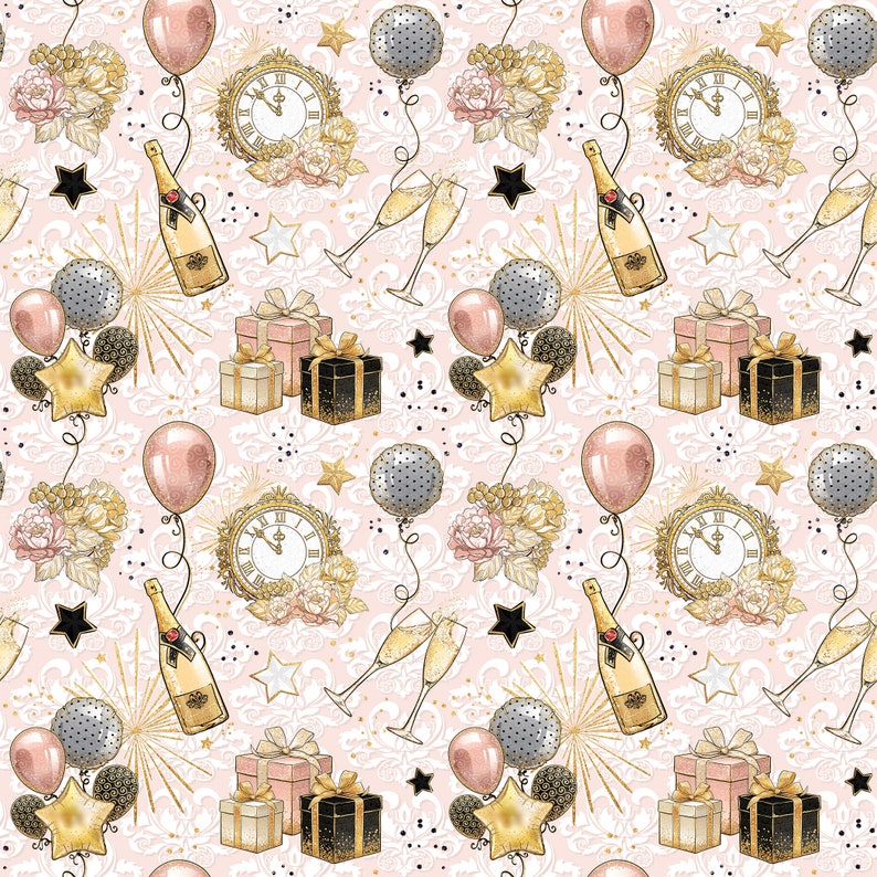 New Years Fabric Celebration Fabric New Year Party Fabric Etsy