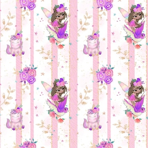 Fairy fabric, line fabric, floral fabric, ribbon fabric, fairy wands, cotton fabric, knit fabric, fabric by the yard, fairies, magical