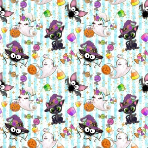 Halloween cats, bat fabric, knit fabric, cotton fabric, ghost fabric, witch fabric, web prints, Halloween webs, pumpkin fabric, ghost fabric