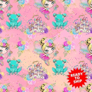fairy fabric, unicorn fabric, dragon fabric, castle fabric, fairy prints, cotton fabric, knit fabric, fabric by the yard, fairies, magical