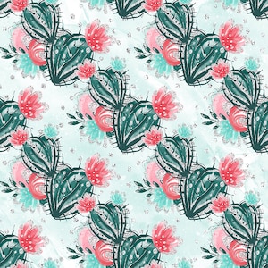 Cactus fabric, cactus prints, floral cactus, knit by the yard, cotton by the yard, cotton fabric, girl fabric, cactus print, cactus cotton
