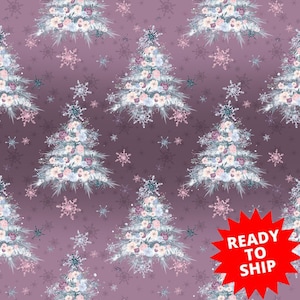 Xmas tree fabric, Christmas fabric, Christmas prints, cotton fabric, knit fabric, fabric by the yard, Christmas trees, holiday trees,