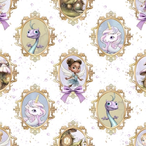 Fairies-Unicorn fabric, butterfly fabric, floral fabric, baby dragons, fairy prints, cotton fabric, knit, fairies, mushroom fabric, Unicorns