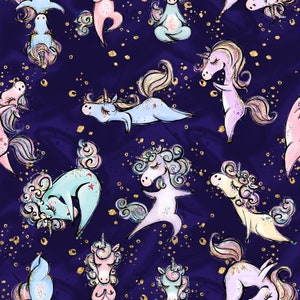 unicorn fabric yoga fabric knit fabric fabric by the yard unicorn yoga fabric rainbow fabric cotton fabric organic fabric quilting fabric