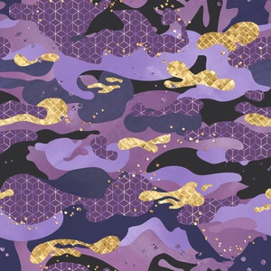 Purple and yellow team color Camouflage Fabric