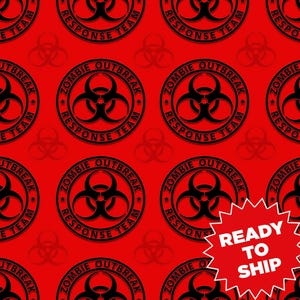 Zombie fabric, Zombies, knit fabric, cotton fabric, zombies response, walking dead, movie fabric, zombie apocalypse, cotton by the yard,