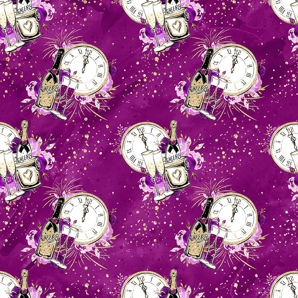 New Years Fabric Celebration fabric New Year Party fabric Etsy