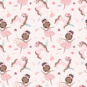 Ballerina fabric, cotton fabric, nursery fabric, knit fabric, ballerina nursery girl fabric, ballerinas fabric kids fabric novelty fabric