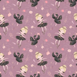 Ballerina fabric, cotton fabric, nursery fabric, knit fabric, ballerina nursery girl fabric, ballerinas fabric kids fabric novelty fabric