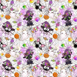 Halloween cats, bat fabric, knit fabric, cotton fabric, ghost fabric, witch fabric, web prints, Halloween webs, pumpkin fabric, ghost fabric