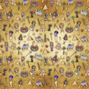Ancient hieroglyphics, Egypt fabric, Egyptian fabric, Sarcophagus fabric, Sphinx fabric, Pyramids fabric, Camels fabric, Desert fabric,