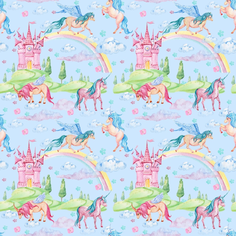 unicorn fabric magical unicorn fabric knit by the yard unicorn rainbow
