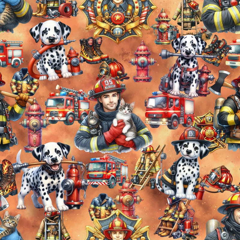 Fireman Fabric - Etsy