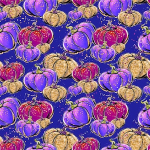 Halloween pumpkins Fabric, pumpkin fabric, knit fabric, cotton fabric, cat fabric, witch fabric, gold pumpkin fabric, Halloween fabric,