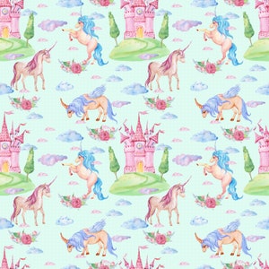 unicorn fabric magical unicorn fabric knit by the yard unicorn rainbow fabric cotton fabric mystical fabric unicorn print unicorn and baby