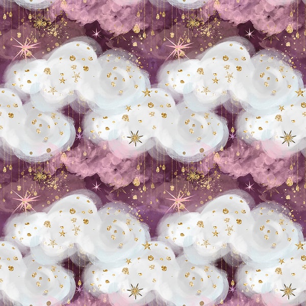 Unicorn fabric - cloud fabric- circus fabric- star fabric - cotton fabric- Knit fabric- jersey knit fabric- quilting fabric- unicorn prints