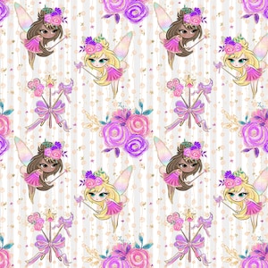 Fairy fabric, line fabric, floral fabric, ribbon fabric, fairy wands, cotton fabric, knit fabric, fabric by the yard, fairies, magical