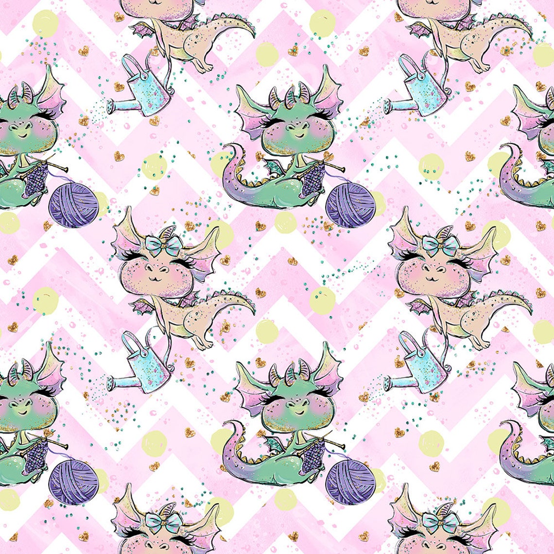 Dragon fabric cotton fabric knit fabric knit by the yard Etsy