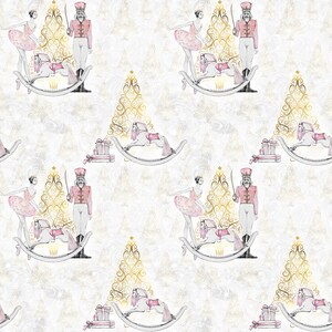 Nutcracker fabric, ballerina fabric, Christmas fabric, cotton fabric, fabric by the yard, knit fabric, snow globe fabric, snow fabric, tree