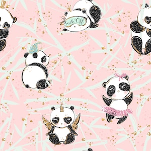 panda fabric jungle fabric cotton fabric knit fabric fabric by the yard cotton by the yard panda prints pandas on trees panda patterns