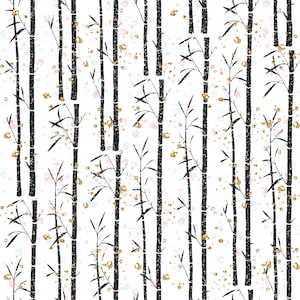 panda fabric jungle fabric cotton fabric knit fabric fabric by the yard cotton by the yard panda prints pandas on trees panda patterns