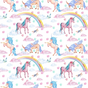 unicorn fabric magical unicorn fabric knit by the yard unicorn rainbow fabric cotton fabric mystical fabric unicorn print unicorn and baby
