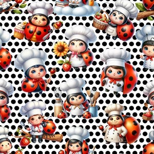 Lady bug Fabric, chef fabric, lady bugs, lady bugs print, fabric by the yard, polka dot fabric, polka dot prints, cute lady bugs