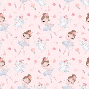 Ballerina fabric, cotton fabric, nursery fabric, knit fabric, ballerina nursery girl fabric, ballerinas fabric kids fabric novelty fabric